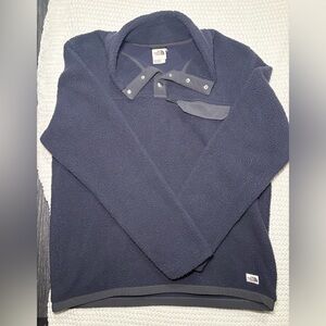 The North Face Men's Navy Blue Zip-Up Fleece Pullover